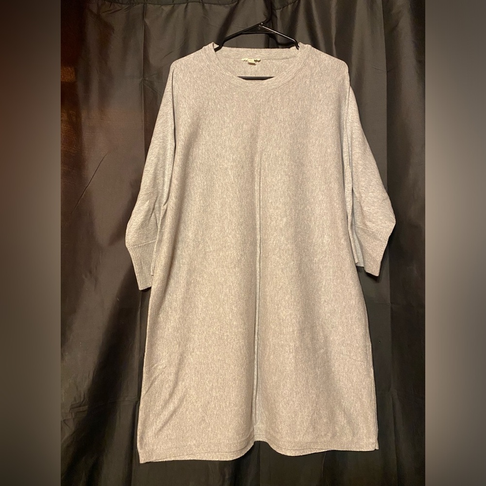 Eileen Fisher Grey Organic Cotton Tunic Top size Large